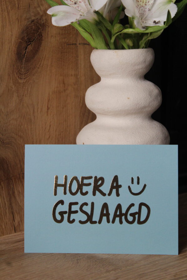 Kaart | Met goudfolie | Hoera geslaagd