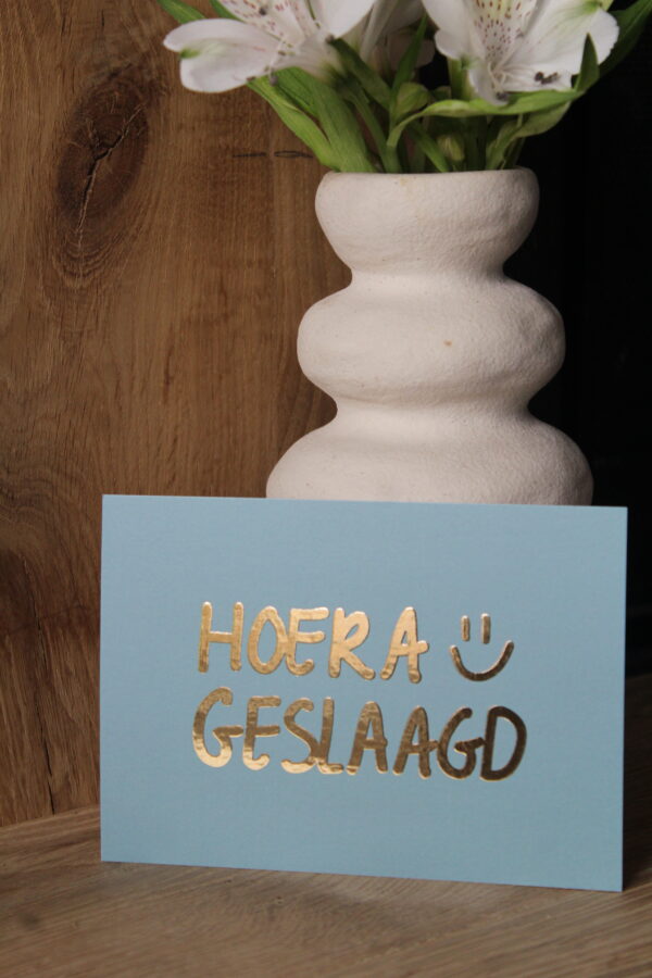 Kaart | Met goudfolie | Hoera geslaagd