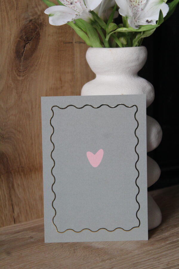 Kaart | Met goudfolie | Wavy hart
