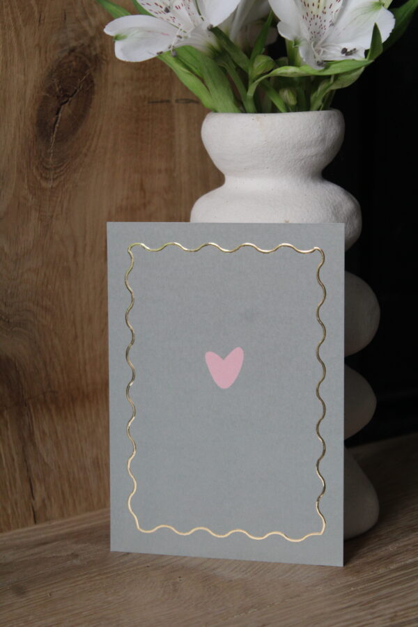 Kaart | Met goudfolie | Wavy hart