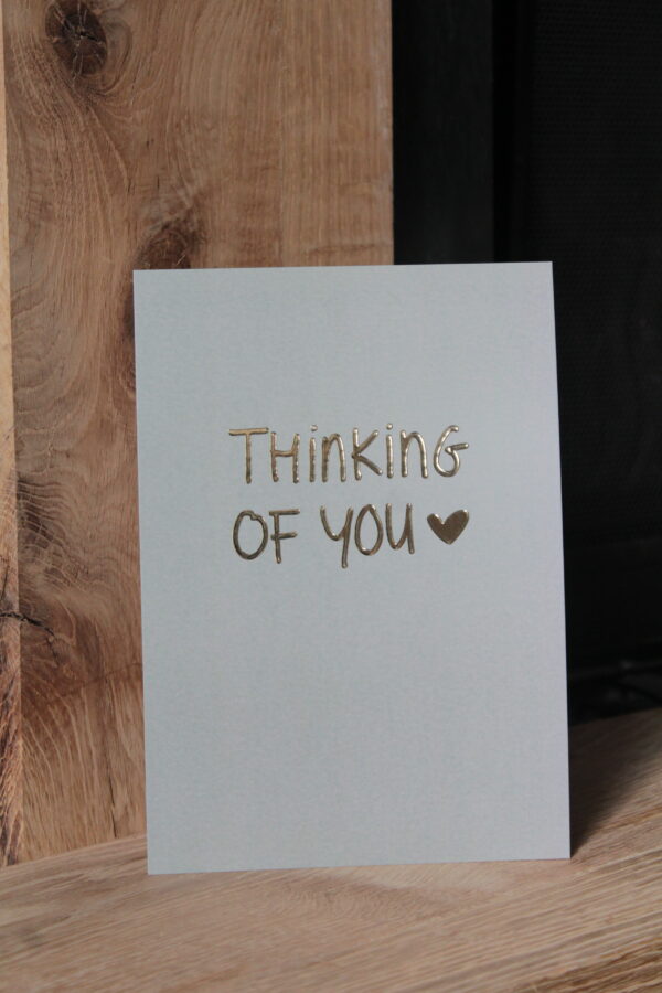 Grote Kaart A5 | Met goudfolie | Thinking of you♥ 