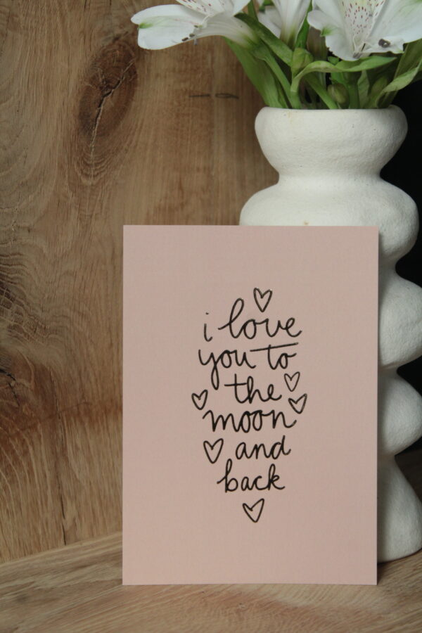 Kaart | Met Goudfolie  | I love you to the moon and back