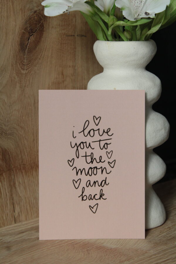 Kaart | Met Goudfolie  | I love you to the moon and back