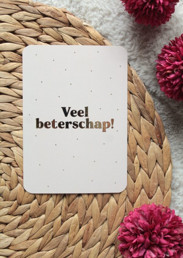 Kaart | Met goudfolie | Veel beterschap!