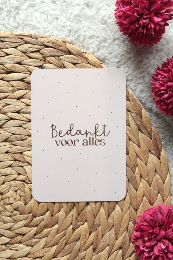 Kaart | Goudfolie | Bedankt voor alles!