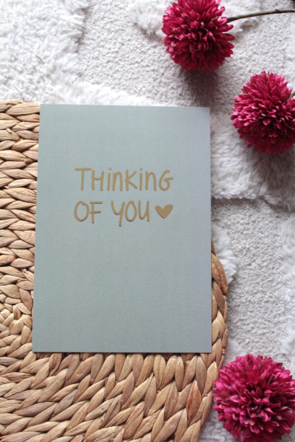 Grote Kaart A5 | Met goudfolie | Thinking of you♥