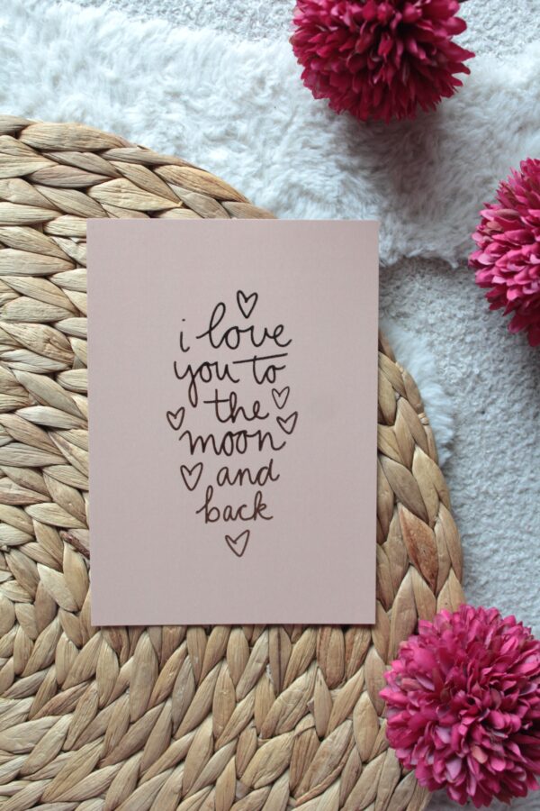 Kaart | Met Goudfolie | I love you to the moon and back