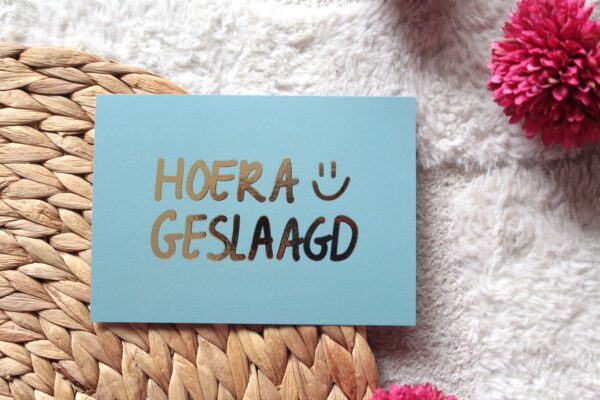Kaart | Met goudfolie | Hoera geslaagd